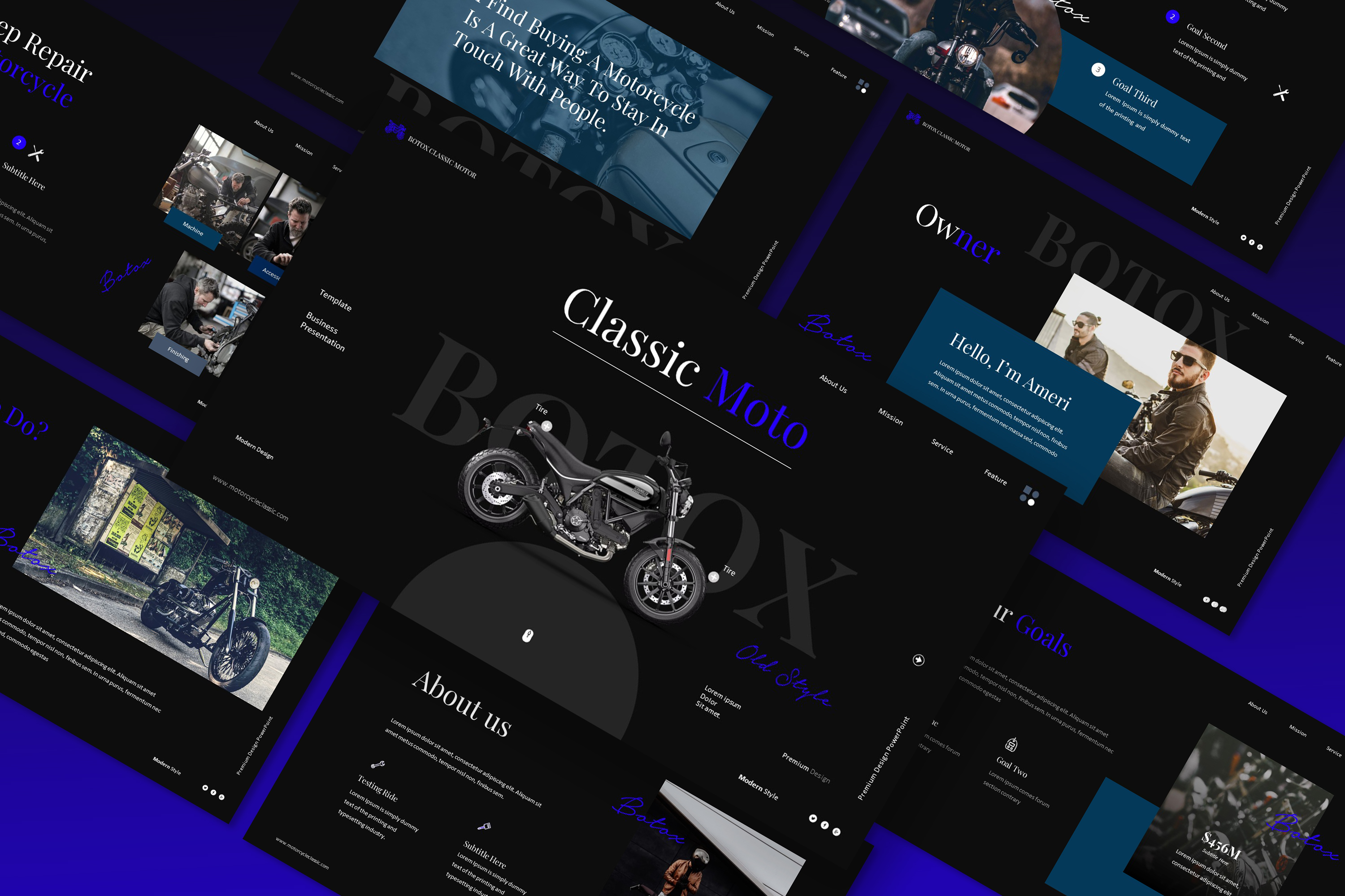 Botox Classic Motorcycle Powerpoint Presentation Template, Presentation